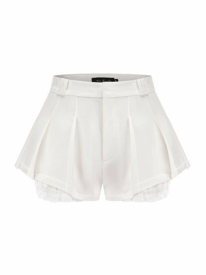 Nana Jacqueline White Milan Shorts: White Shorts for Resort Brunch White