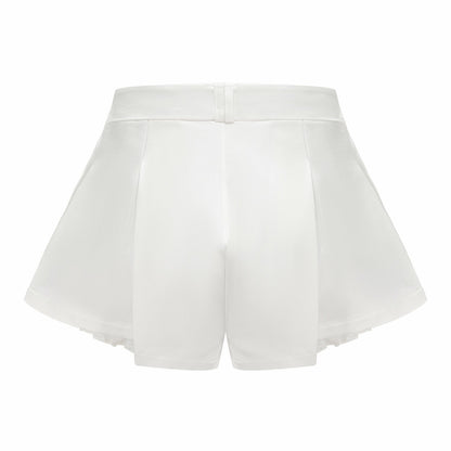 Nana Jacqueline White Milan Shorts: White Shorts for Resort Brunch White