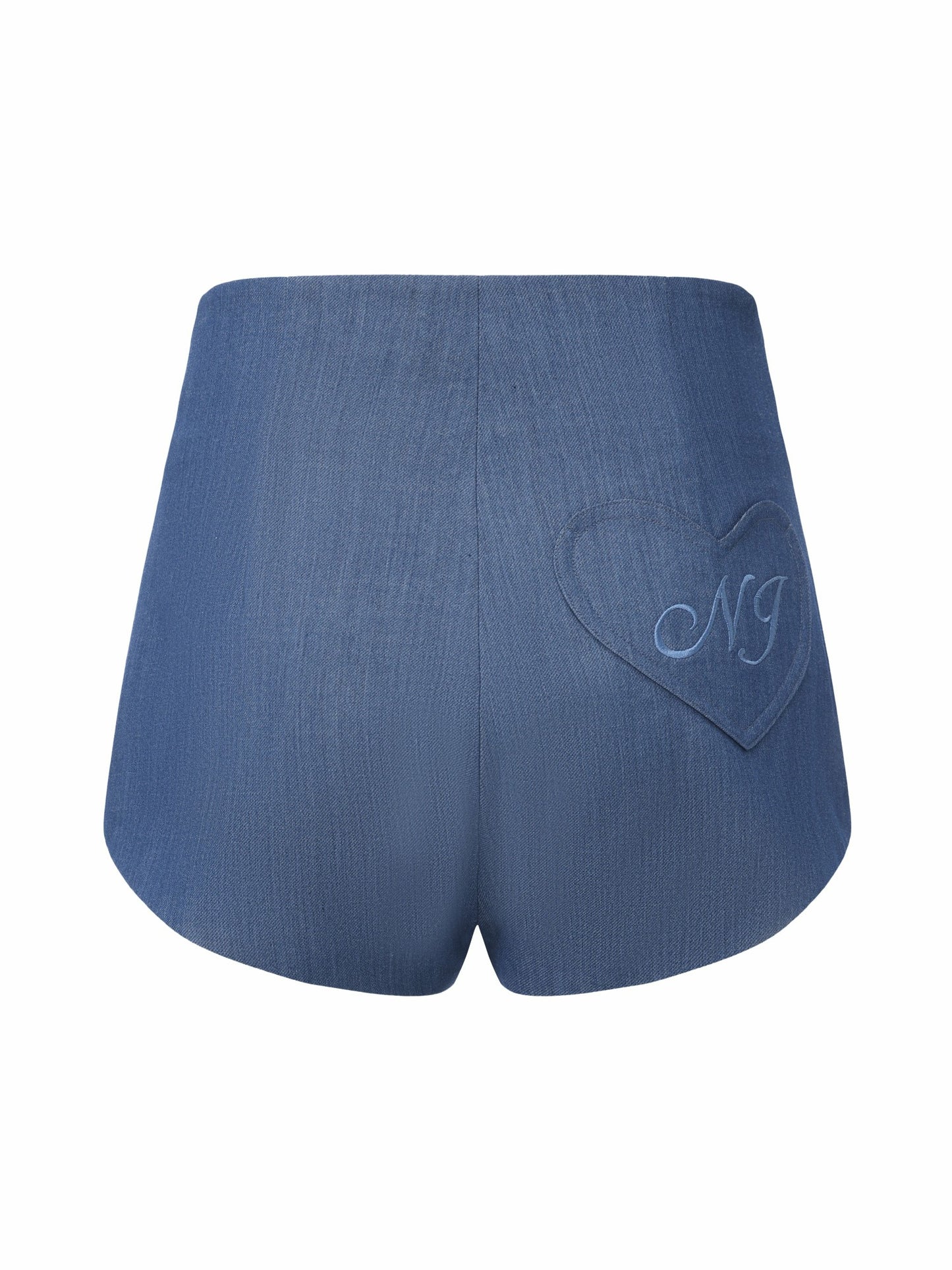 Nana Jacqueline Amara High-Waist Faux-Denim Blue Shorts Blue