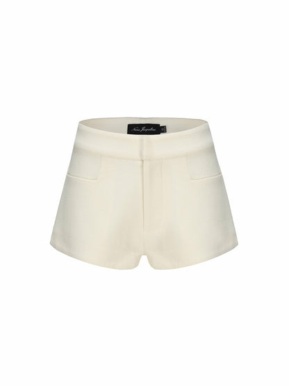 Nana Jacqueline Lisette Shorts: Ivory Shorts for Brunch Ivory