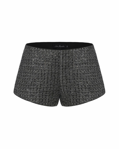 Nana Jacqueline Anabella Shorts: Black Shorts for Cocktail Party Black & Silver