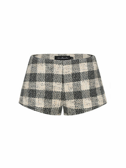 Nana Jacqueline Anabella Shorts: Black Shorts for Date Night Black Checkered