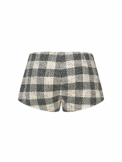 Nana Jacqueline Anabella Shorts: Black Shorts for Date Night Black Checkered