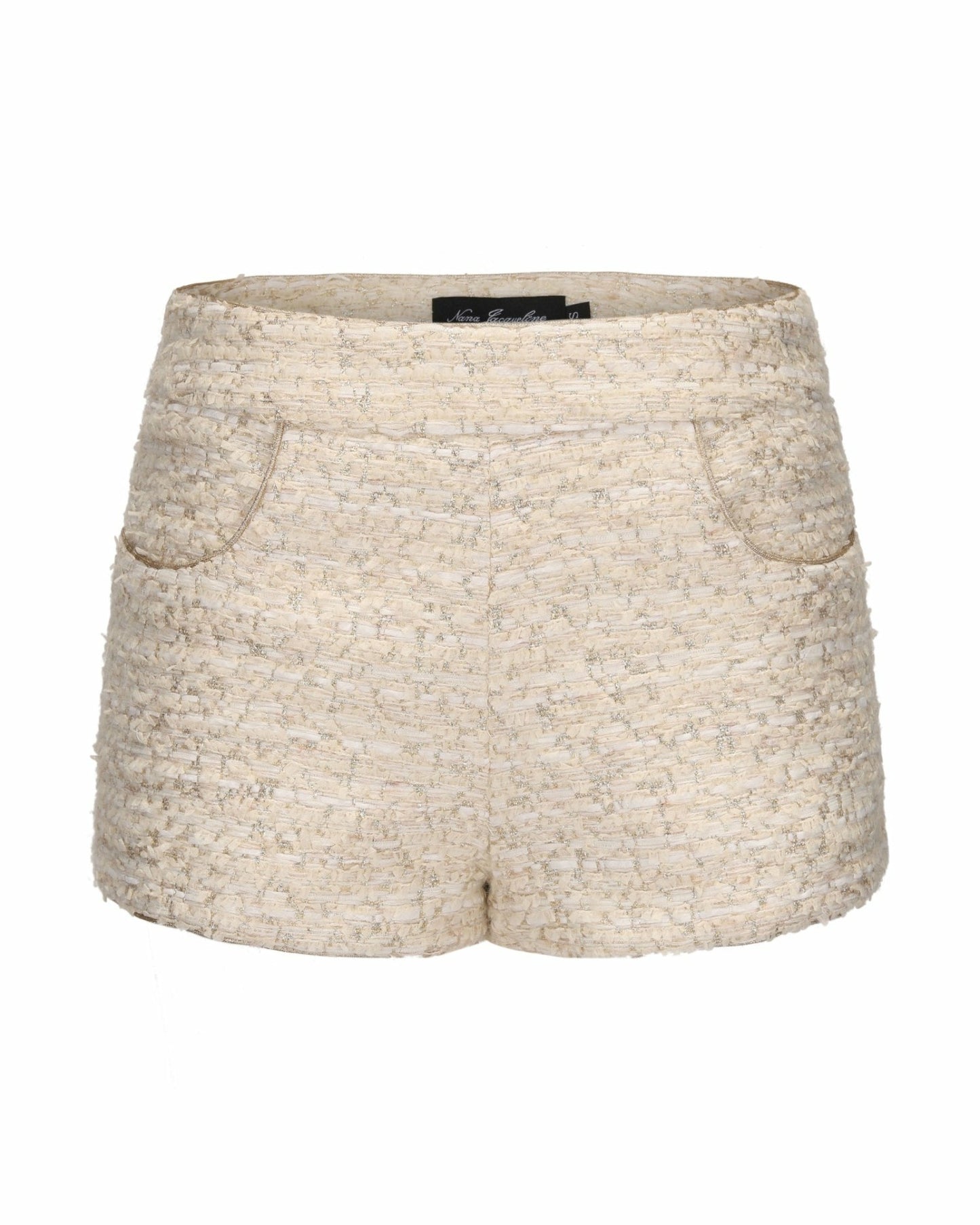 Nana Jacqueline Evelyn Tweed Shorts: White Shorts for Brunch White