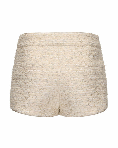 Nana Jacqueline Evelyn Tweed Shorts: White Shorts for Brunch White