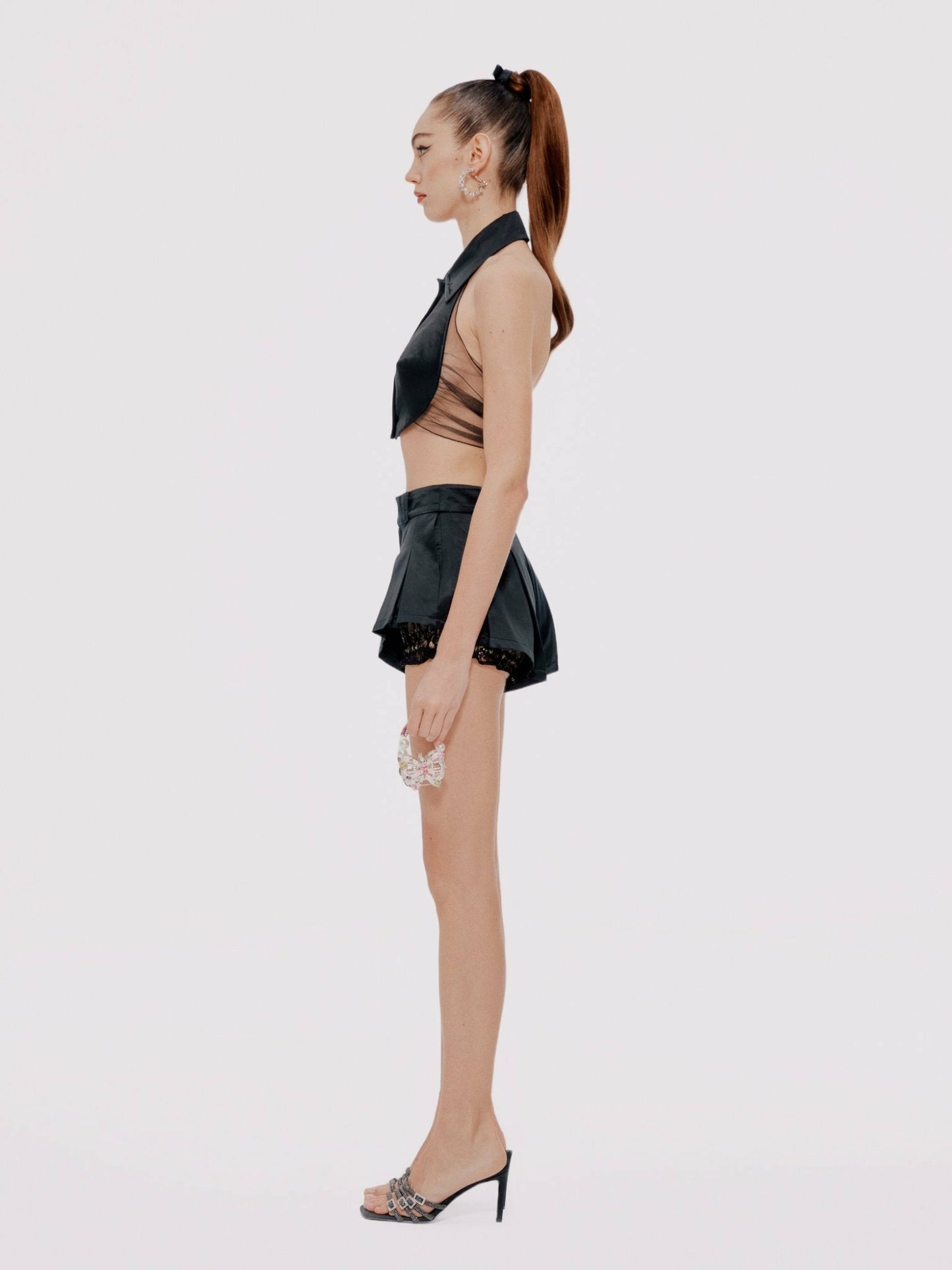 Nana Jacqueline Black Milan Shorts: Black Shorts for Girls' Night Out black