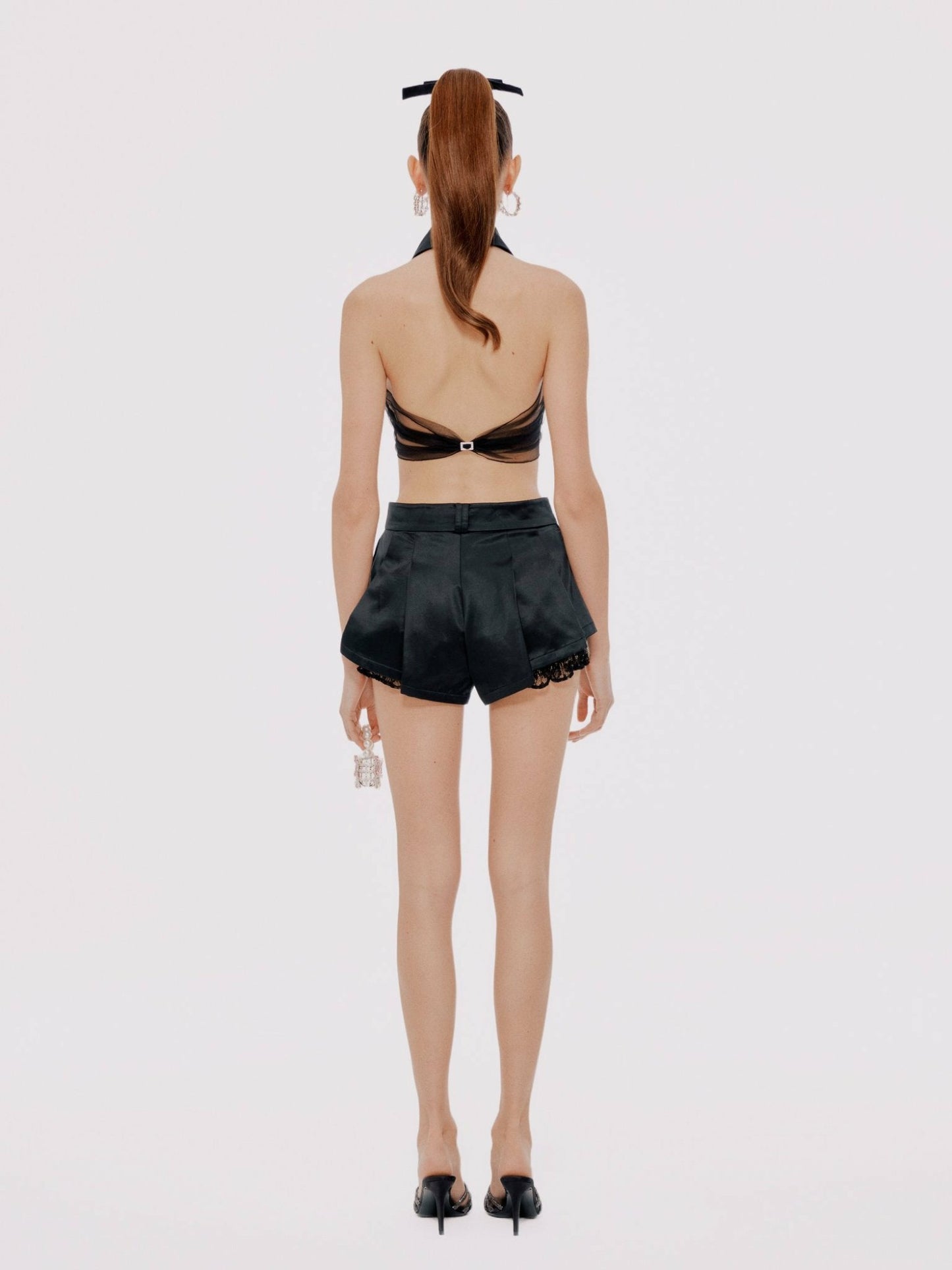 Nana Jacqueline Black Milan Shorts: Black Shorts for Girls' Night Out black