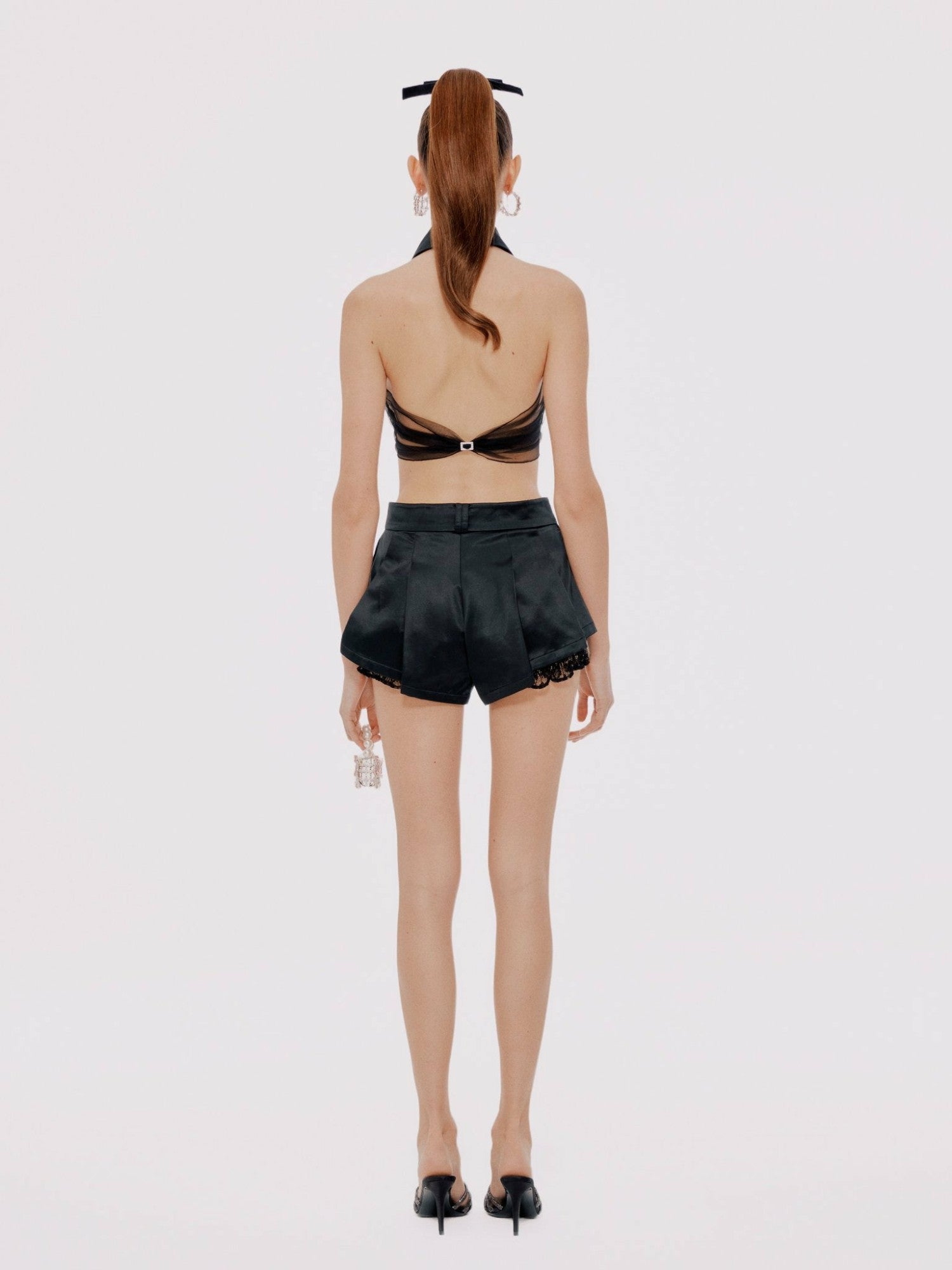 Nana Jacqueline Black Milan Shorts: Black Shorts for Girls' Night Out black