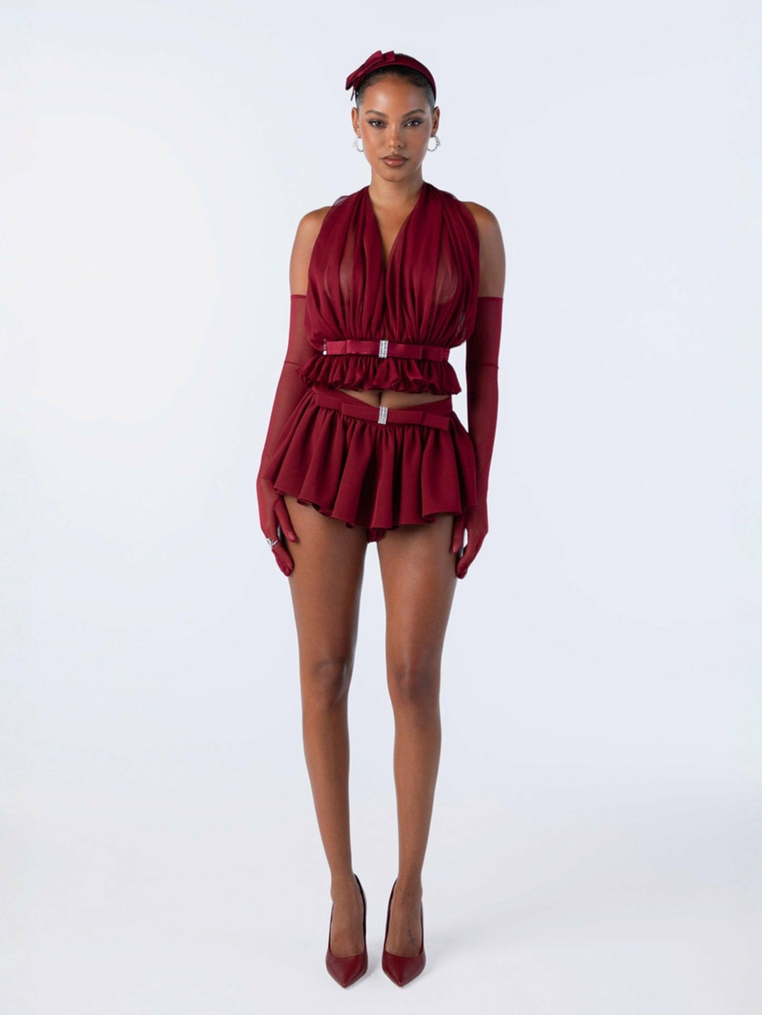 Nana Jacqueline Demi Shorts: Red Shorts for Birthday Celebration Red