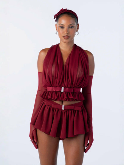 Nana Jacqueline Demi Shorts: Red Shorts for Birthday Celebration Red