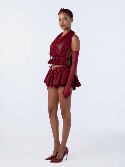Nana Jacqueline Demi Shorts: Red Shorts for Birthday Celebration Red