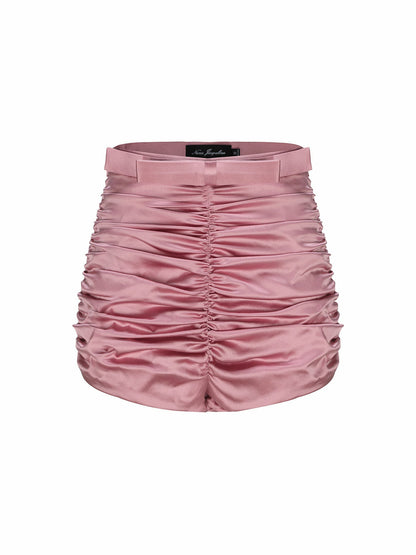 Nana Jacqueline Emilia Shorts: Pink Satin Shorts for Bachelorette Party Pink/Purple