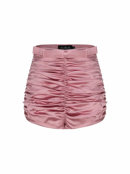 Nana Jacqueline Emilia Shorts: Pink Satin Shorts for Bachelorette Party Pink/Purple