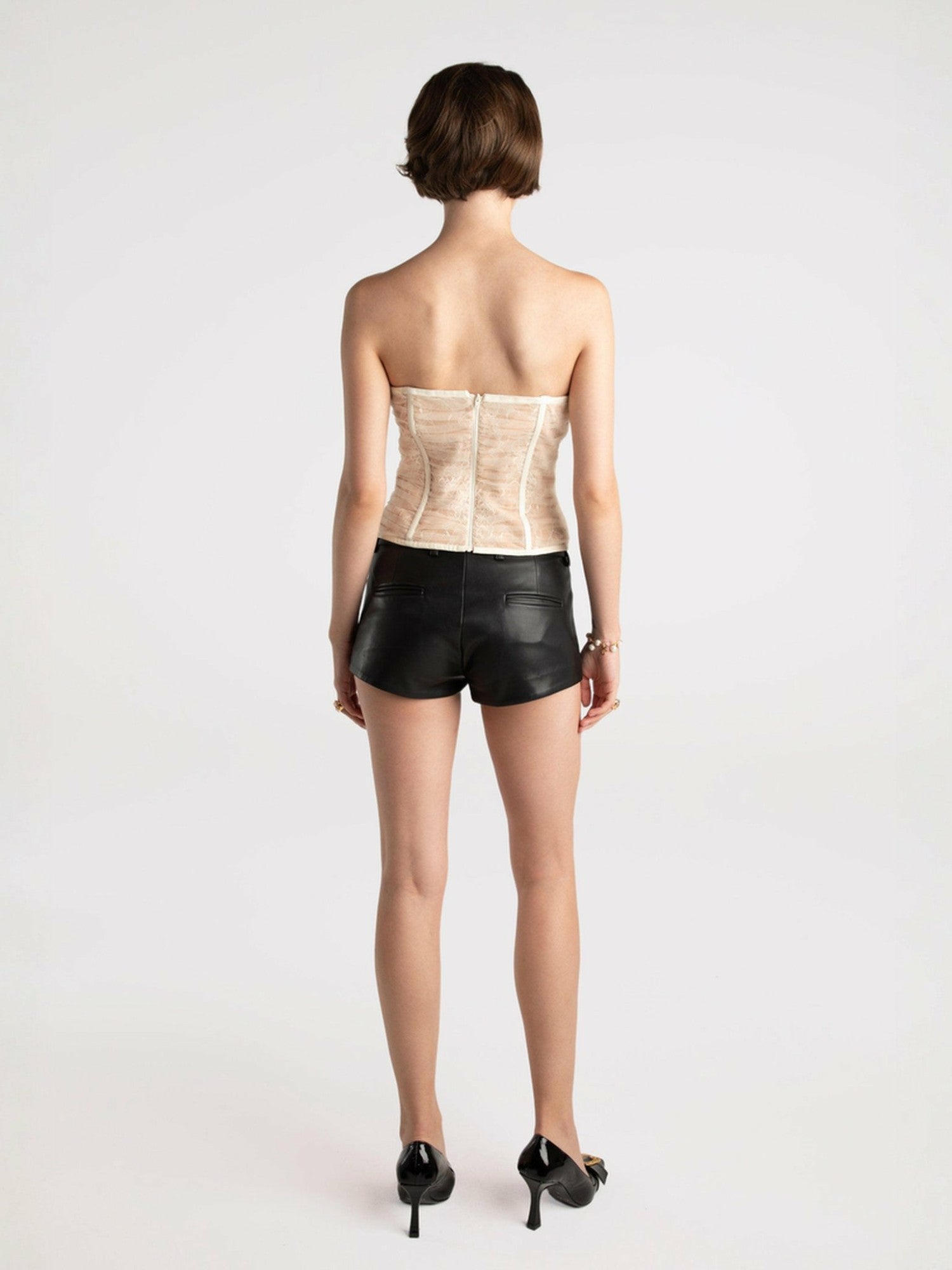 Nana Jacqueline Victoria Leather Shorts: Black Shorts for Date Night Black