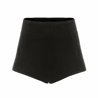 Nana Jacqueline Shay Shorts: Black Velvet Shorts for Cocktail Party Black