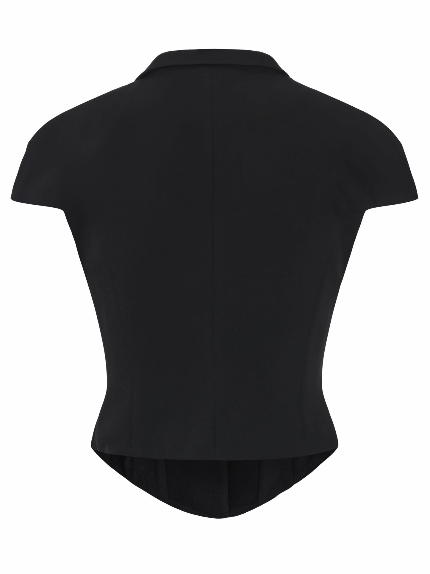 Nana Jacqueline Alina Cinched-Waist Black Top Black