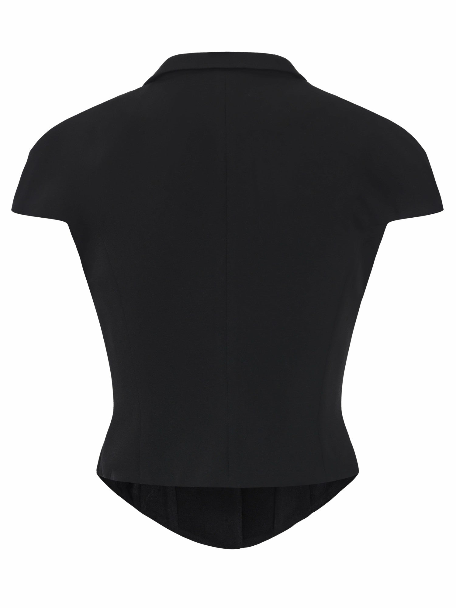 Nana Jacqueline Alina Cinched-Waist Black Top Black