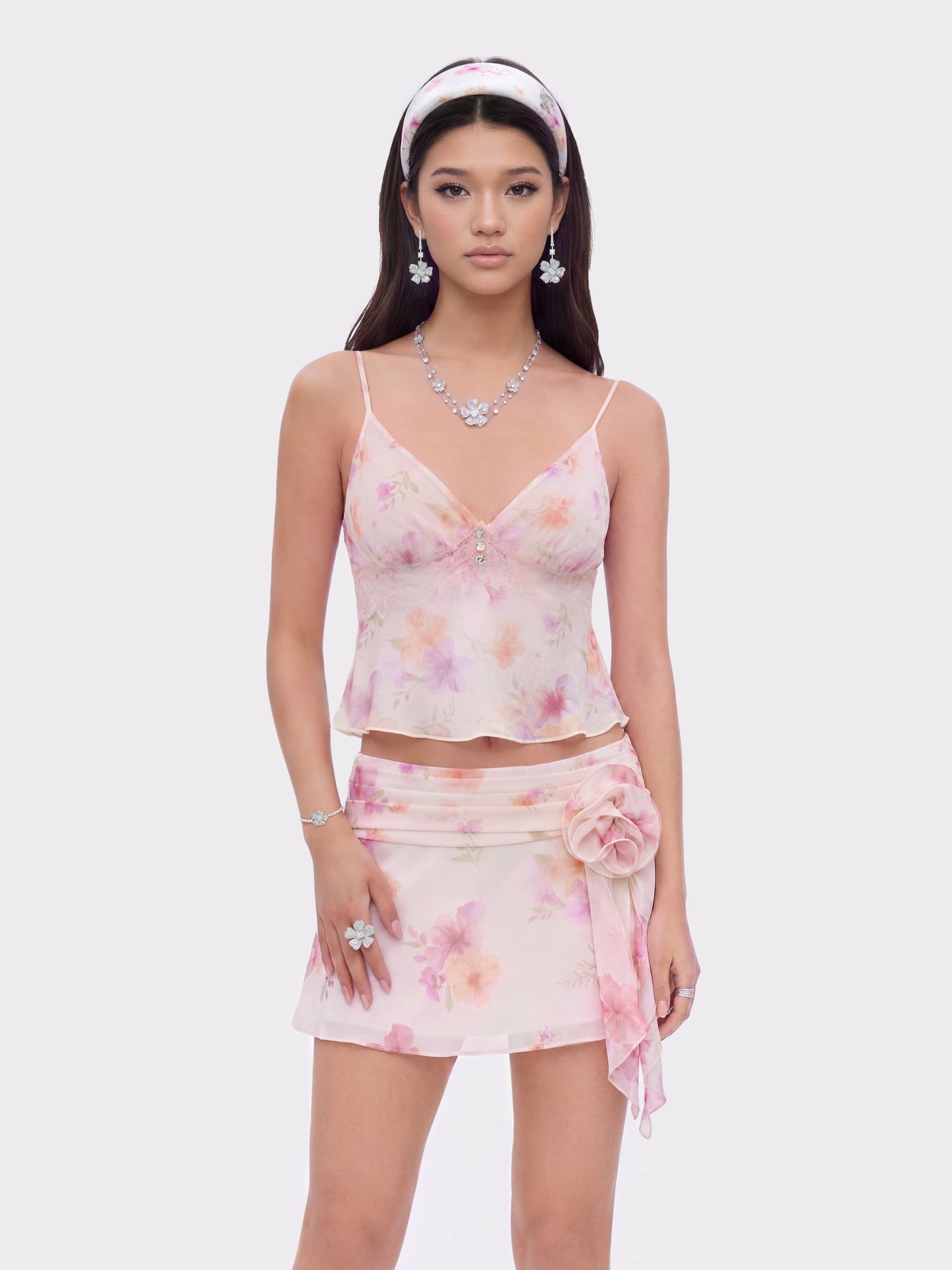 Nana Jacqueline Ophelia Floral Lace Ivory Top Ivory