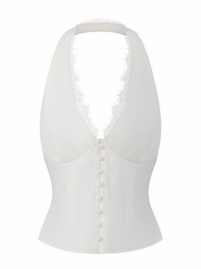 Nana Jacqueline Phoebe Open-Back White Top White