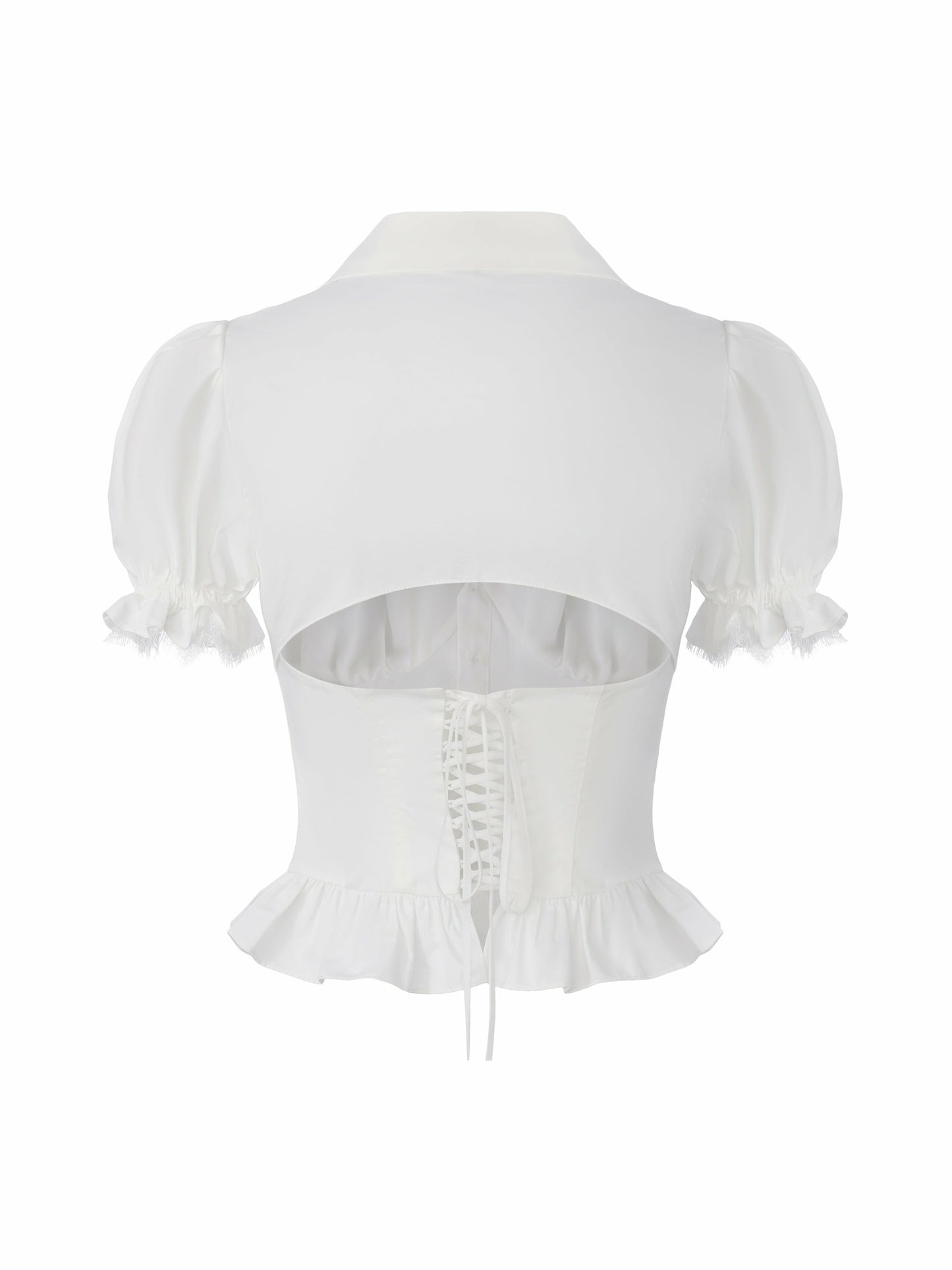 Nana Jacqueline Raven Puff Sleeve White Top White