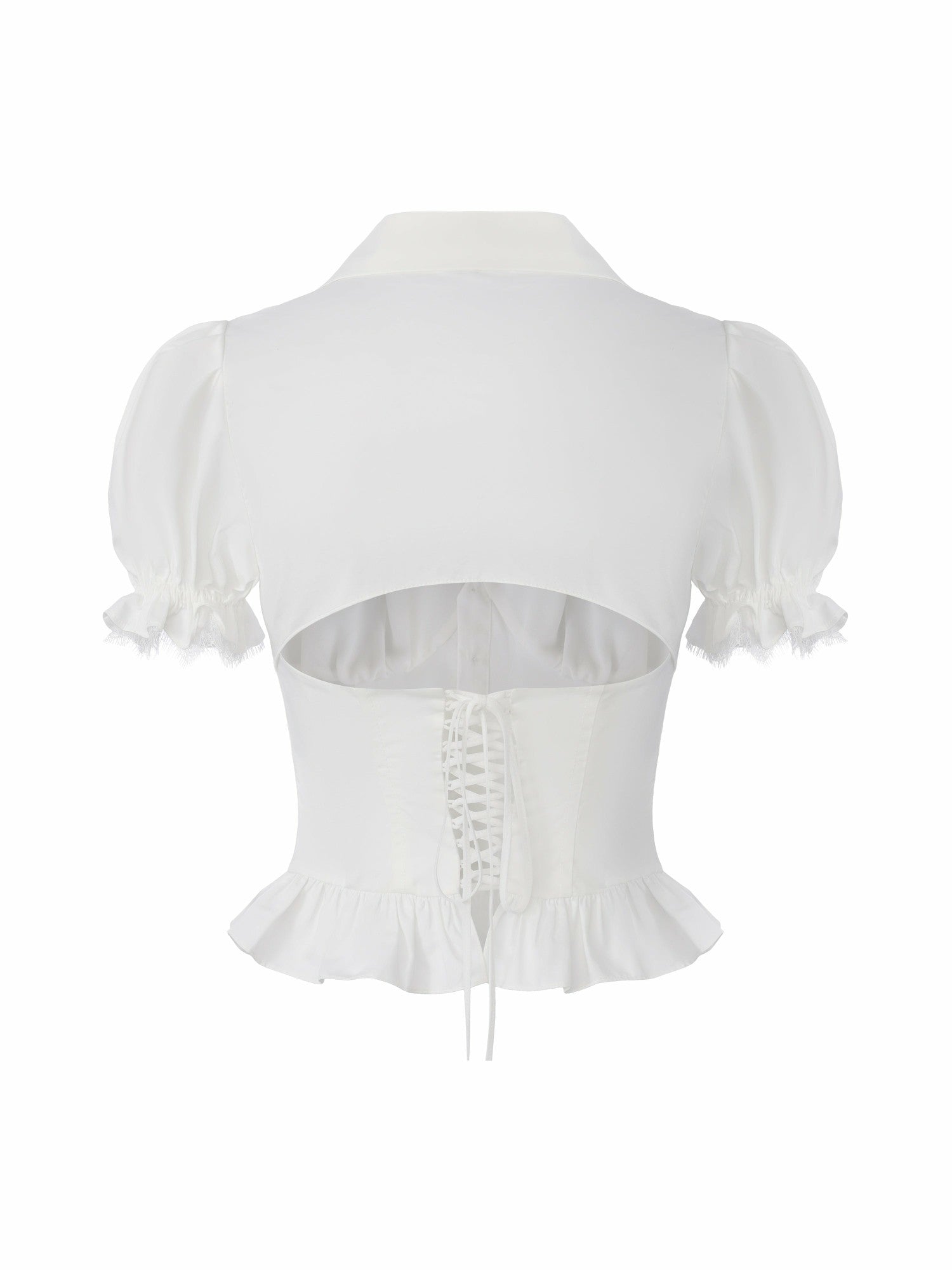 Nana Jacqueline Raven Puff Sleeve White Top White