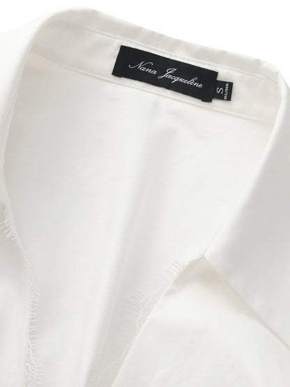 Nana Jacqueline Raven Puff Sleeve White Top White