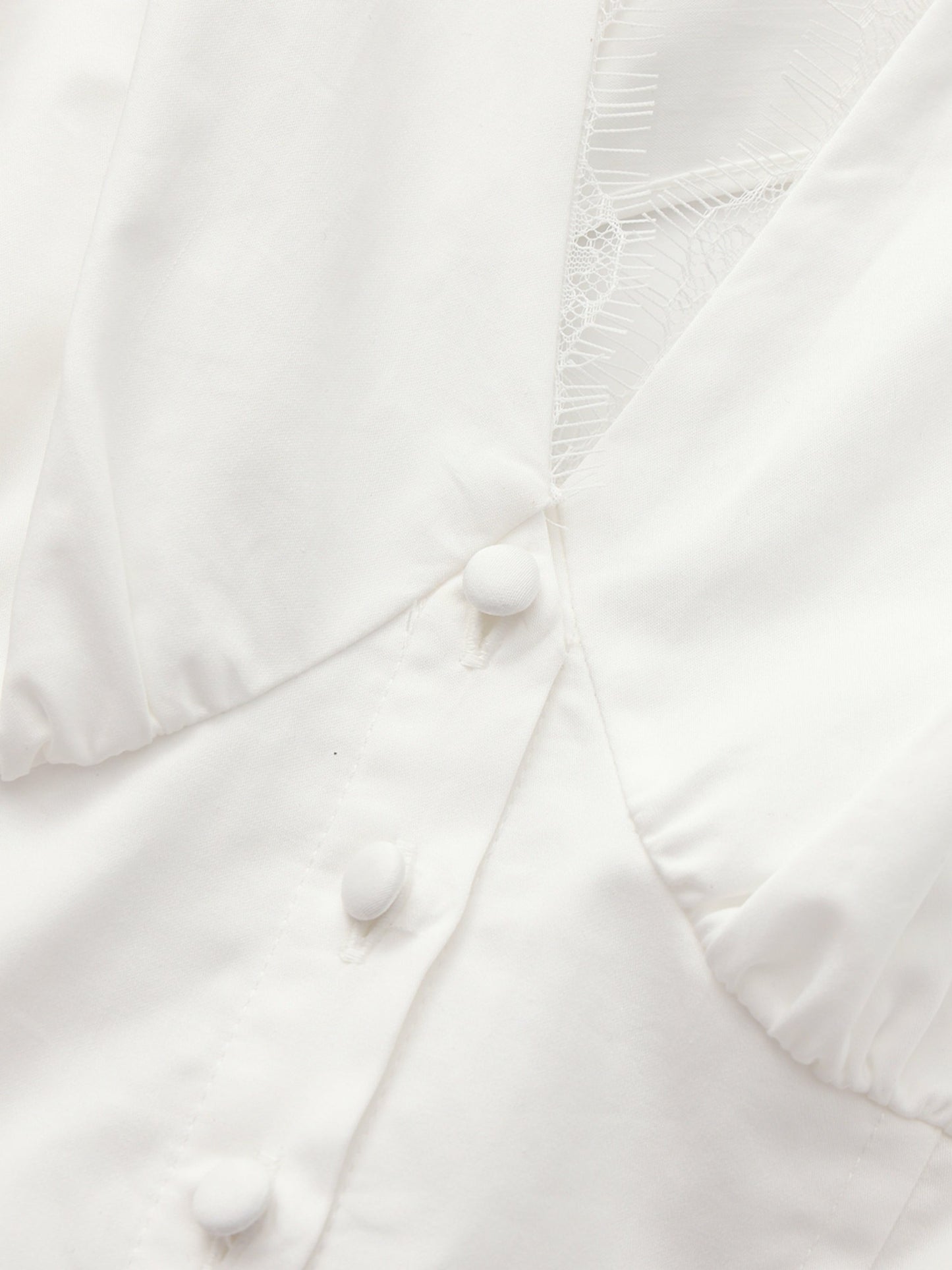 Nana Jacqueline Raven Puff Sleeve White Top White