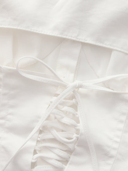 Nana Jacqueline Raven Puff Sleeve White Top White