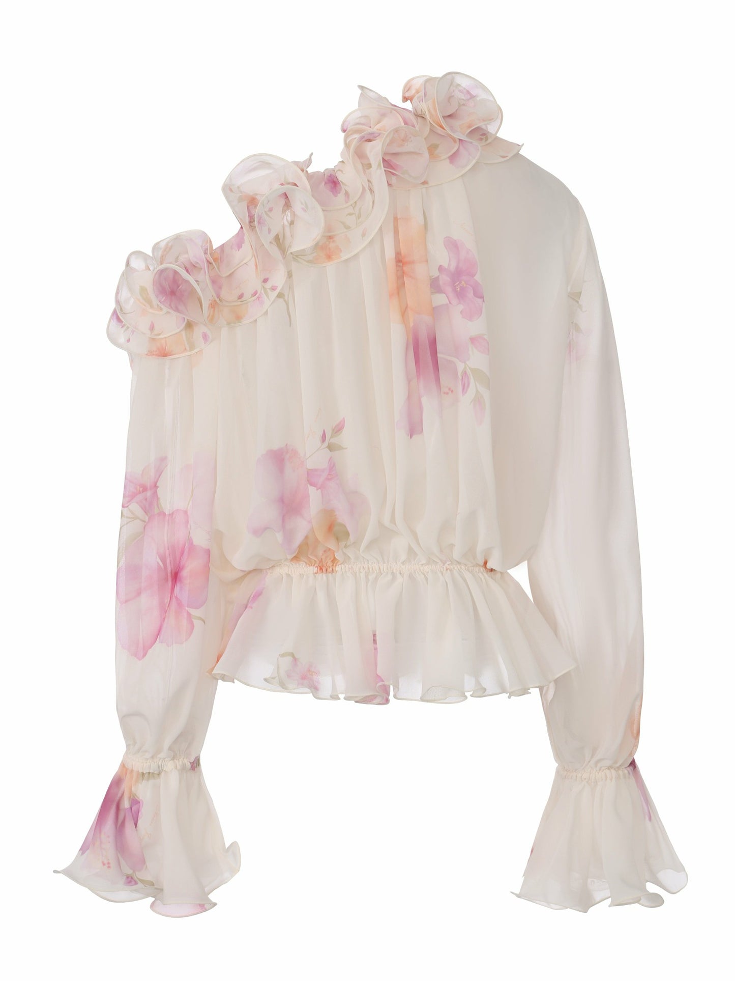 Nana Jacqueline Summer Off-Shoulder Ruffle Cream Blouse Cream