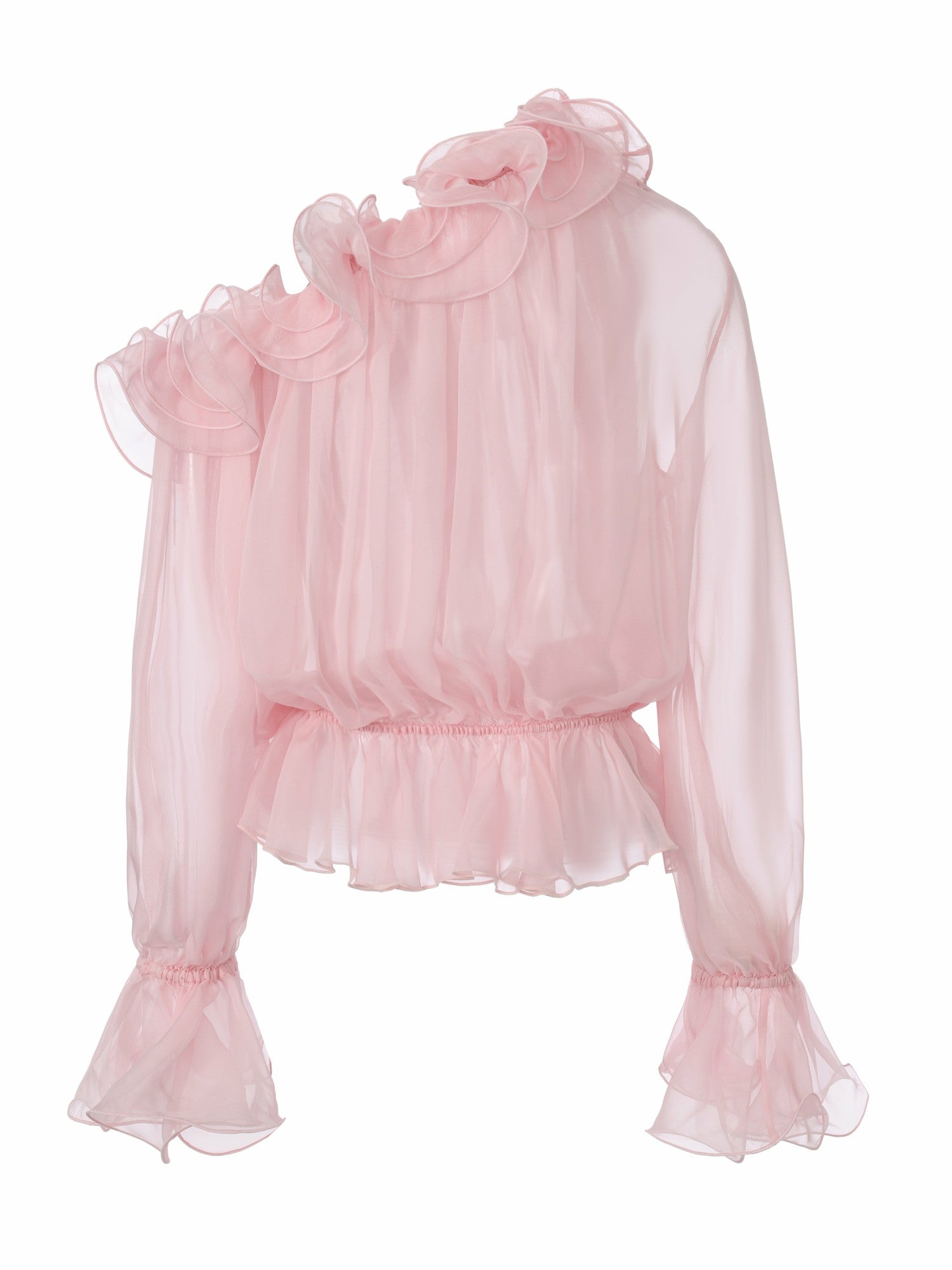 Nana Jacqueline Summer Off-Shoulder Ruffle Pink Blouse Pink