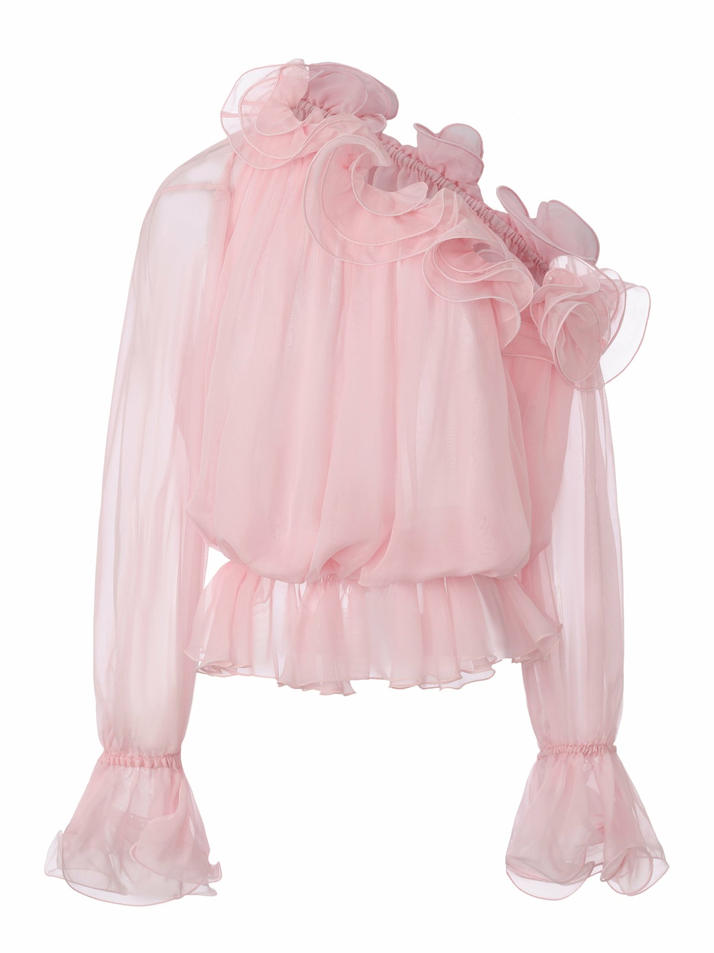 Nana Jacqueline Summer Off-Shoulder Ruffle Pink Blouse Pink