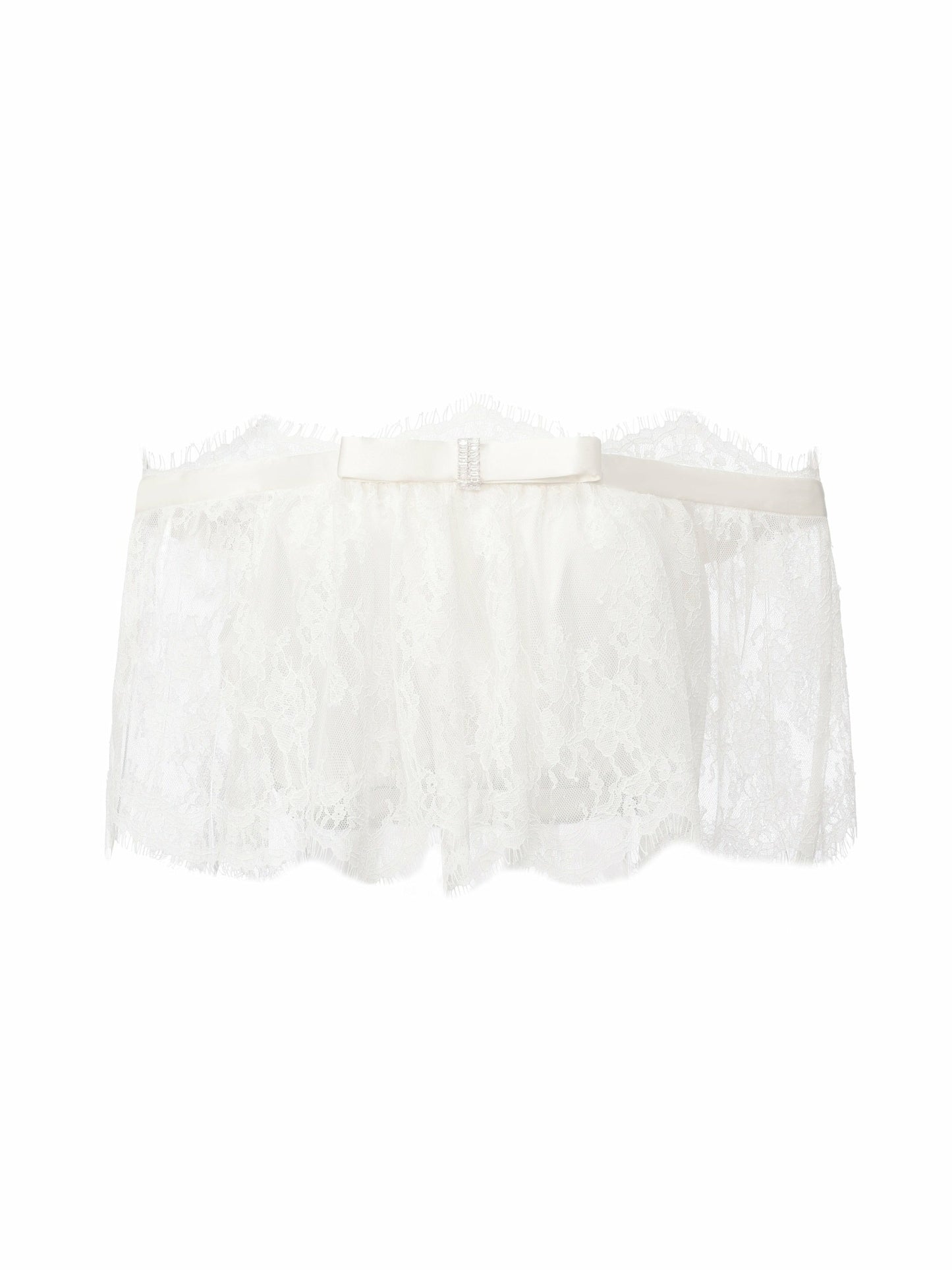 Nana Jacqueline Alexandra Off-Shoulder Lace White Top White