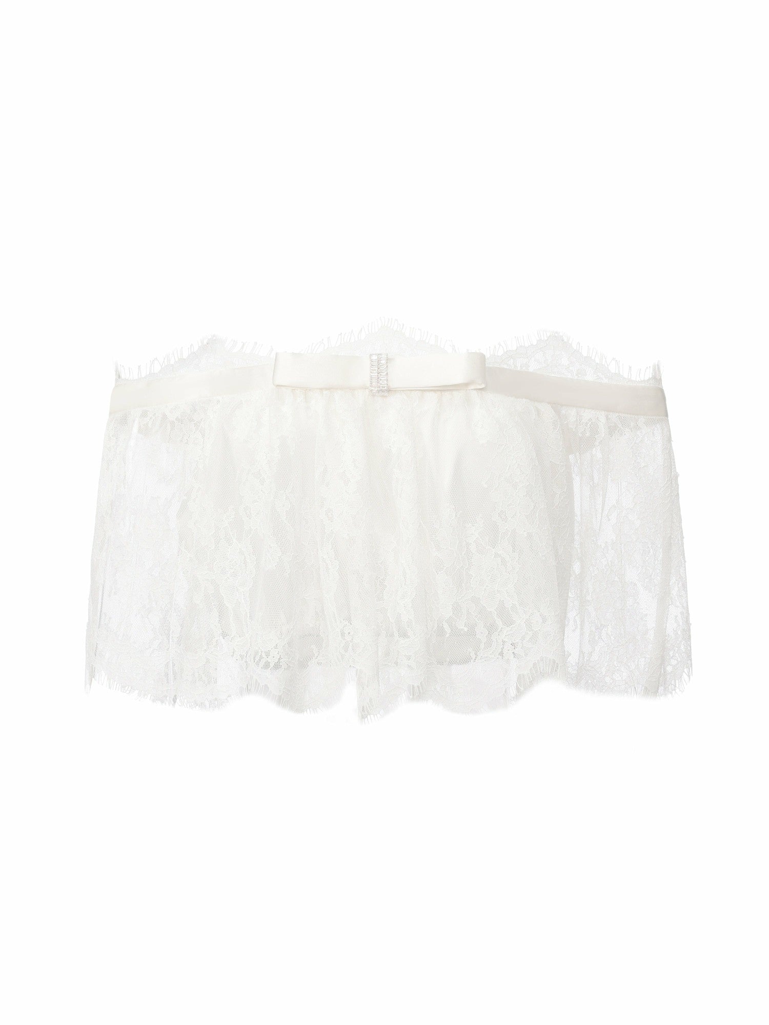 Nana Jacqueline Alexandra Off-Shoulder Lace White Top White
