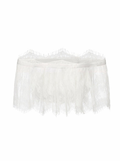 Nana Jacqueline Alexandra Off-Shoulder Lace White Top White