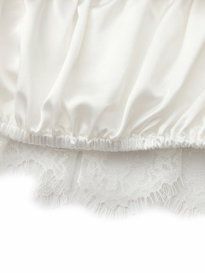 Nana Jacqueline Alexandra Off-Shoulder Lace White Top White