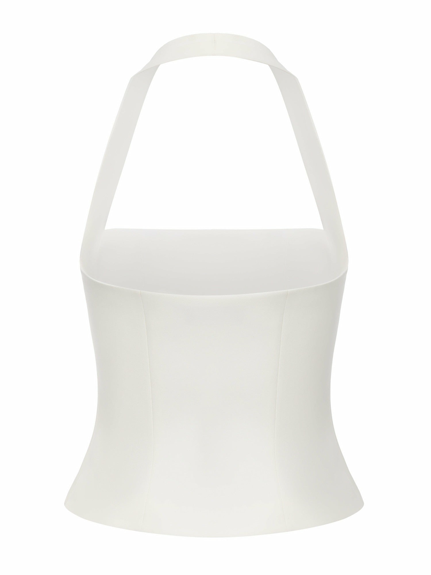Nana Jacqueline Lou U-Neck Halter Tailored White Top White