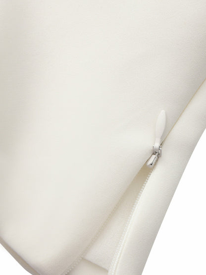 Nana Jacqueline Lou U-Neck Halter Tailored White Top White