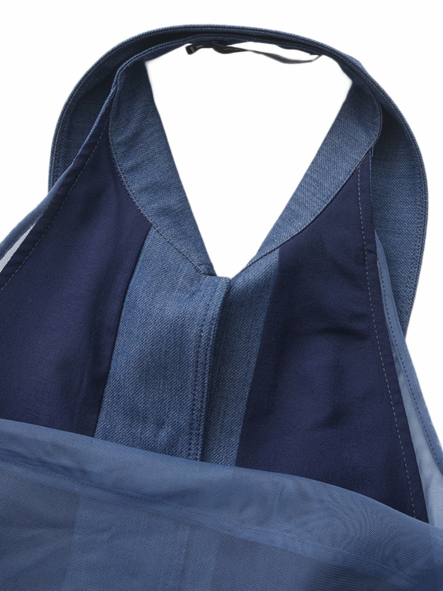 Nana Jacqueline Amara Crystal-Button Open-Back Blue Top Blue