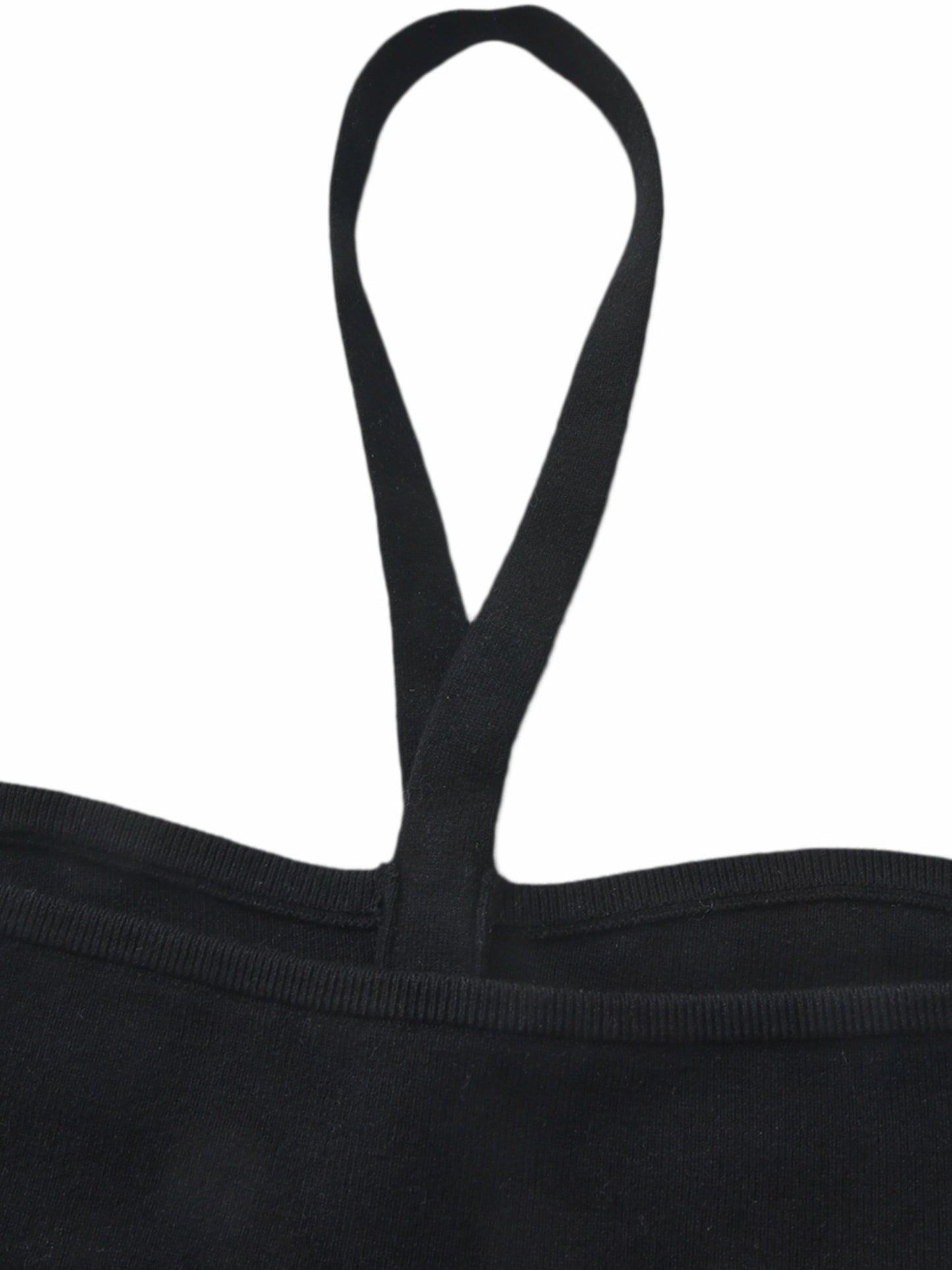 Nana Jacqueline Ana Halter Knit Wool-Blend Black Top Black