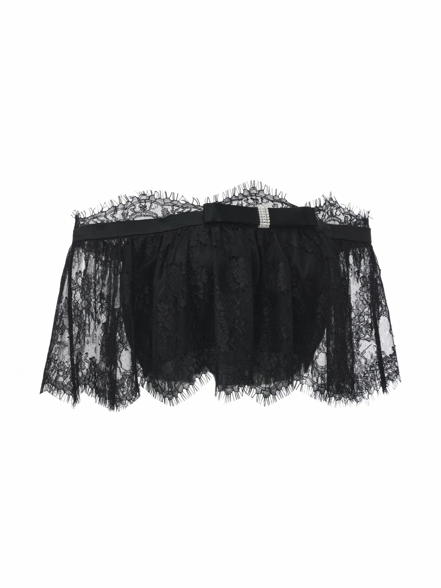 Nana Jacqueline Alexandra Off-Shoulder Lace Black Top Black