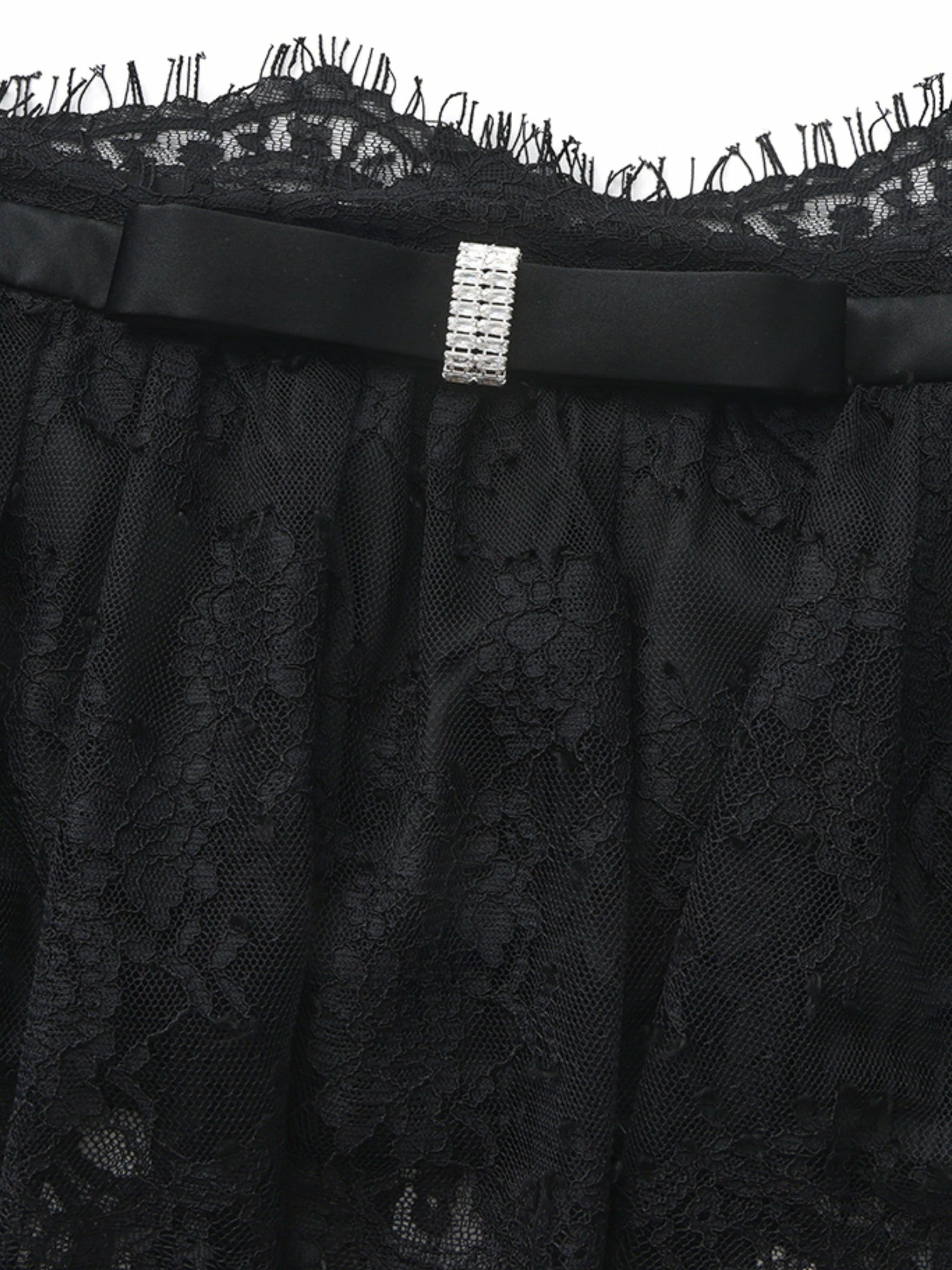 Nana Jacqueline Alexandra Off-Shoulder Lace Black Top Black