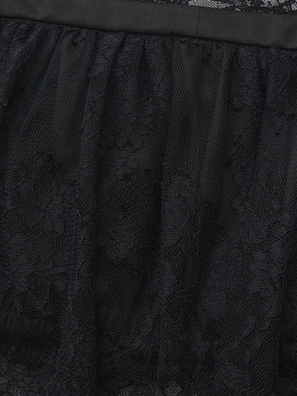 Nana Jacqueline Alexandra Off-Shoulder Lace Black Top Black
