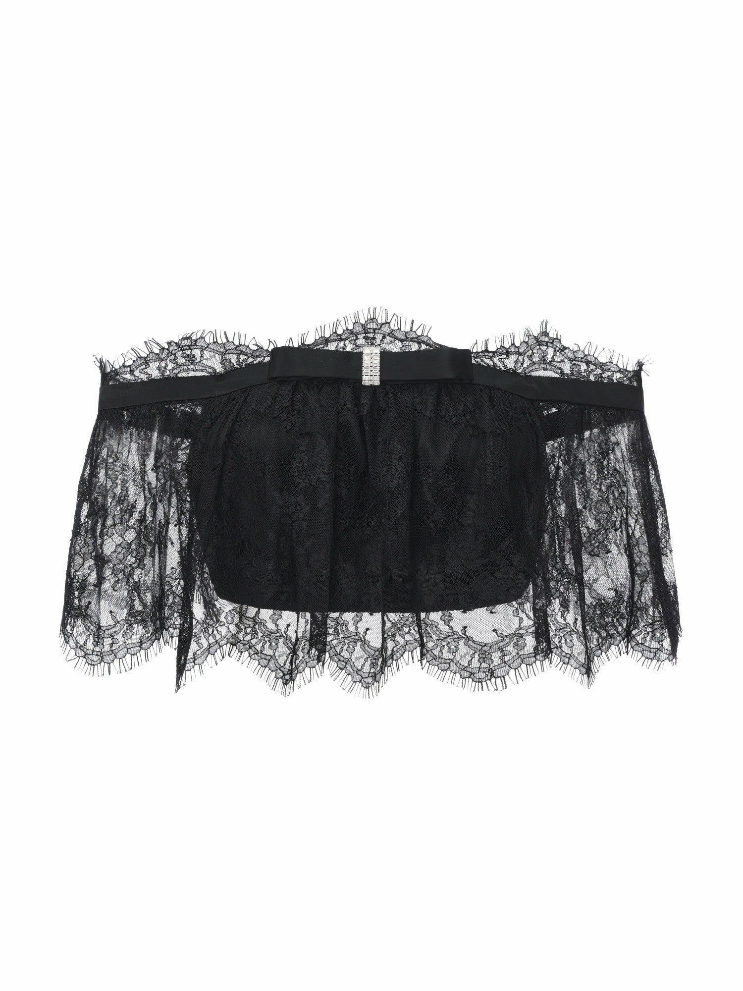 Nana Jacqueline Alexandra Off-Shoulder Lace Black Top Black