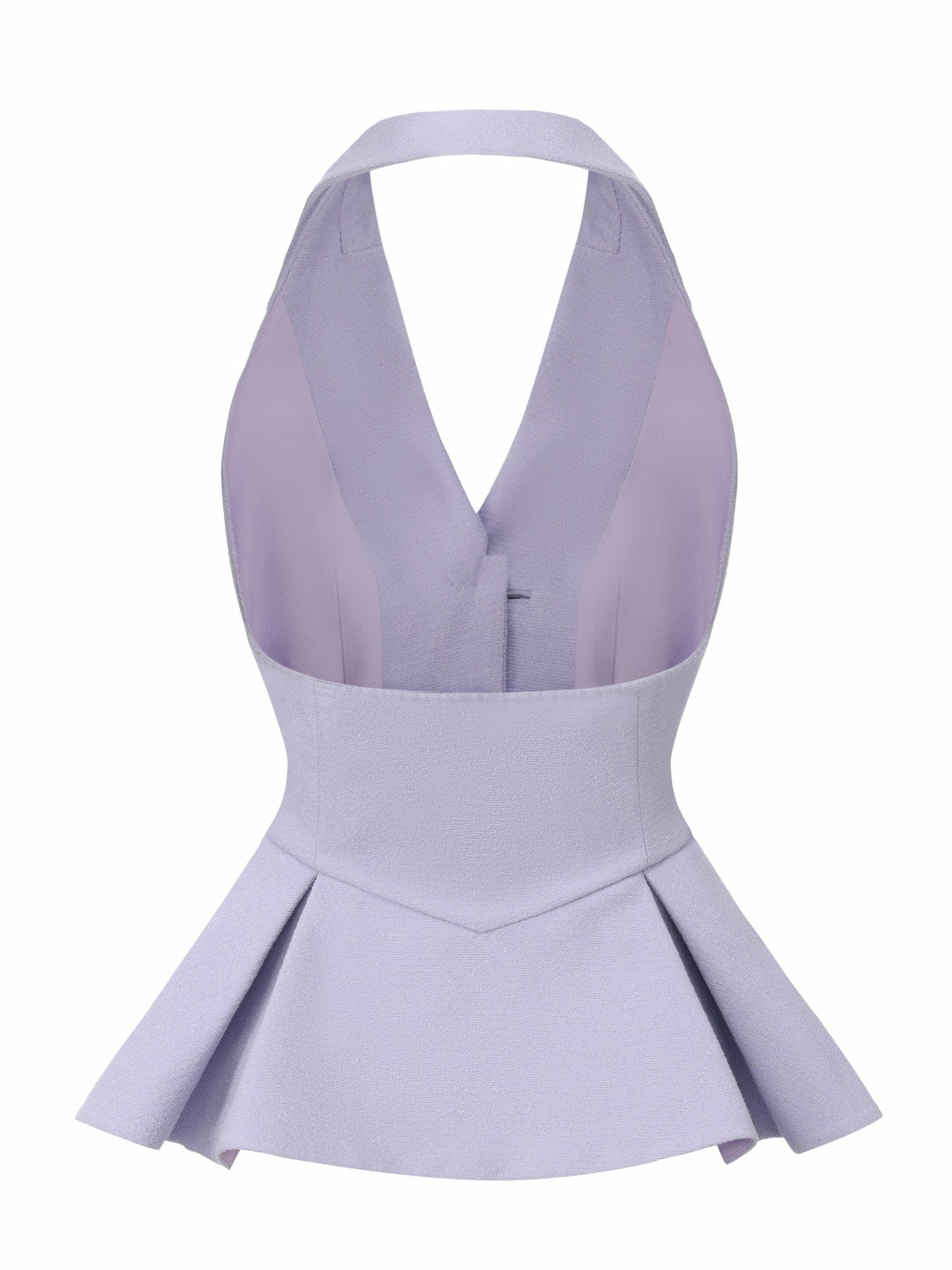 Nana Jacqueline Camille Crystal-Button Purple Peplum Vest: Purple Vest for Bridal Shower Purple