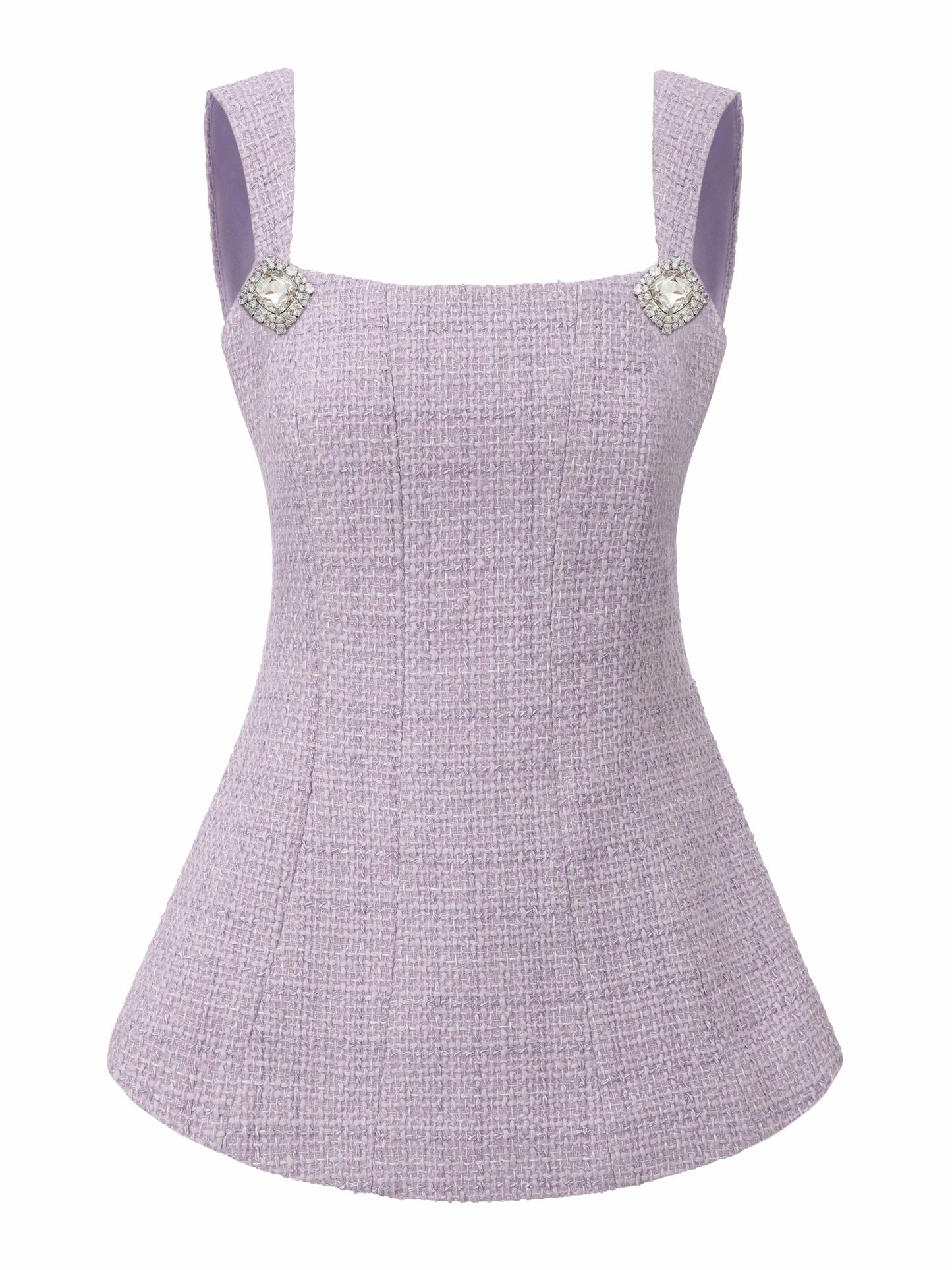 Nana Jacqueline Annabella Tweed Woven Purple Bow Top Purple