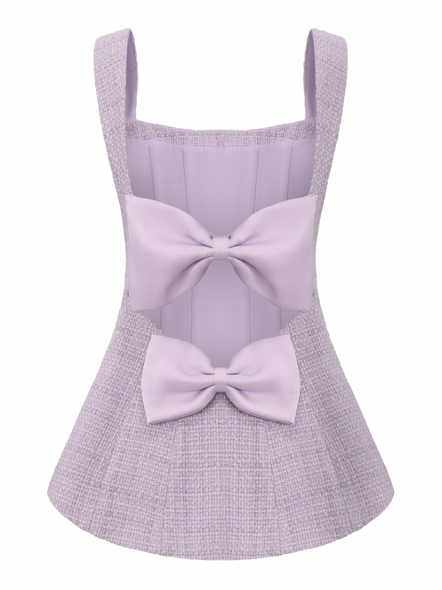 Nana Jacqueline Annabella Tweed Woven Purple Bow Top Purple