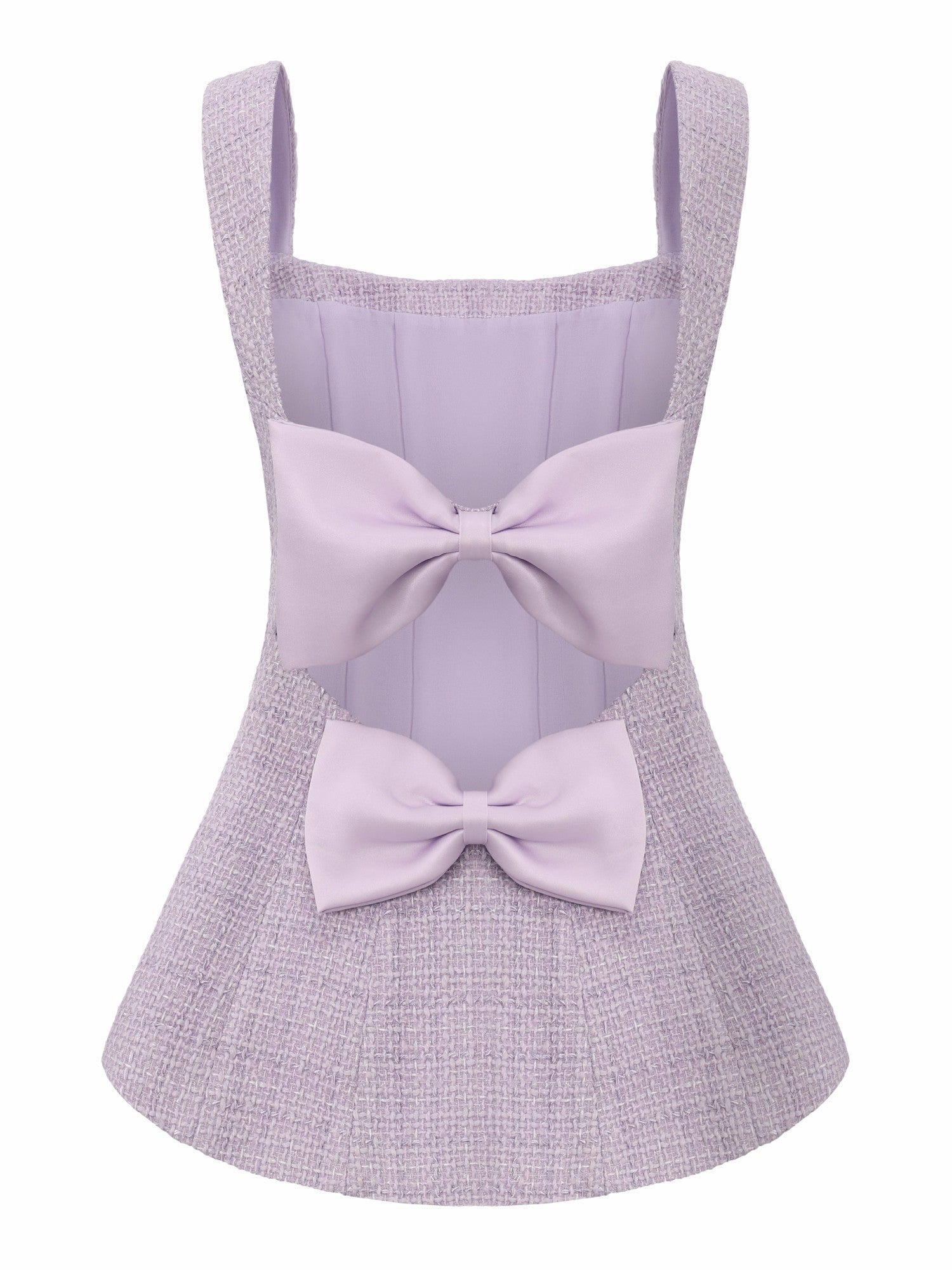 Nana Jacqueline Annabella Tweed Woven Purple Bow Top Purple