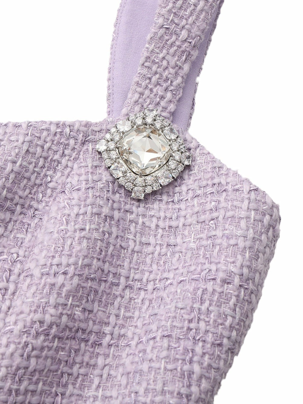 Nana Jacqueline Annabella Tweed Woven Purple Bow Top Purple