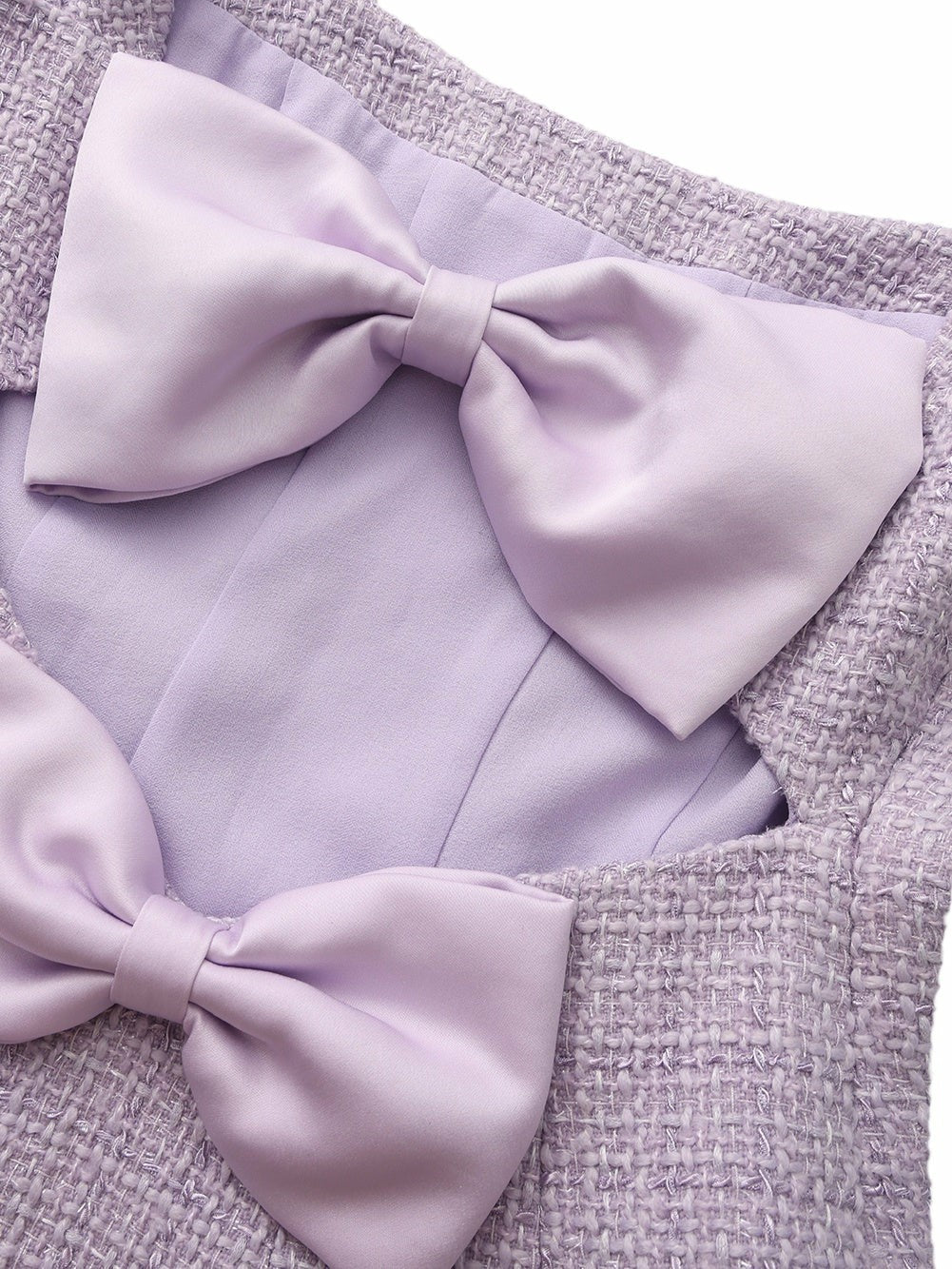 Nana Jacqueline Annabella Tweed Woven Purple Bow Top Purple