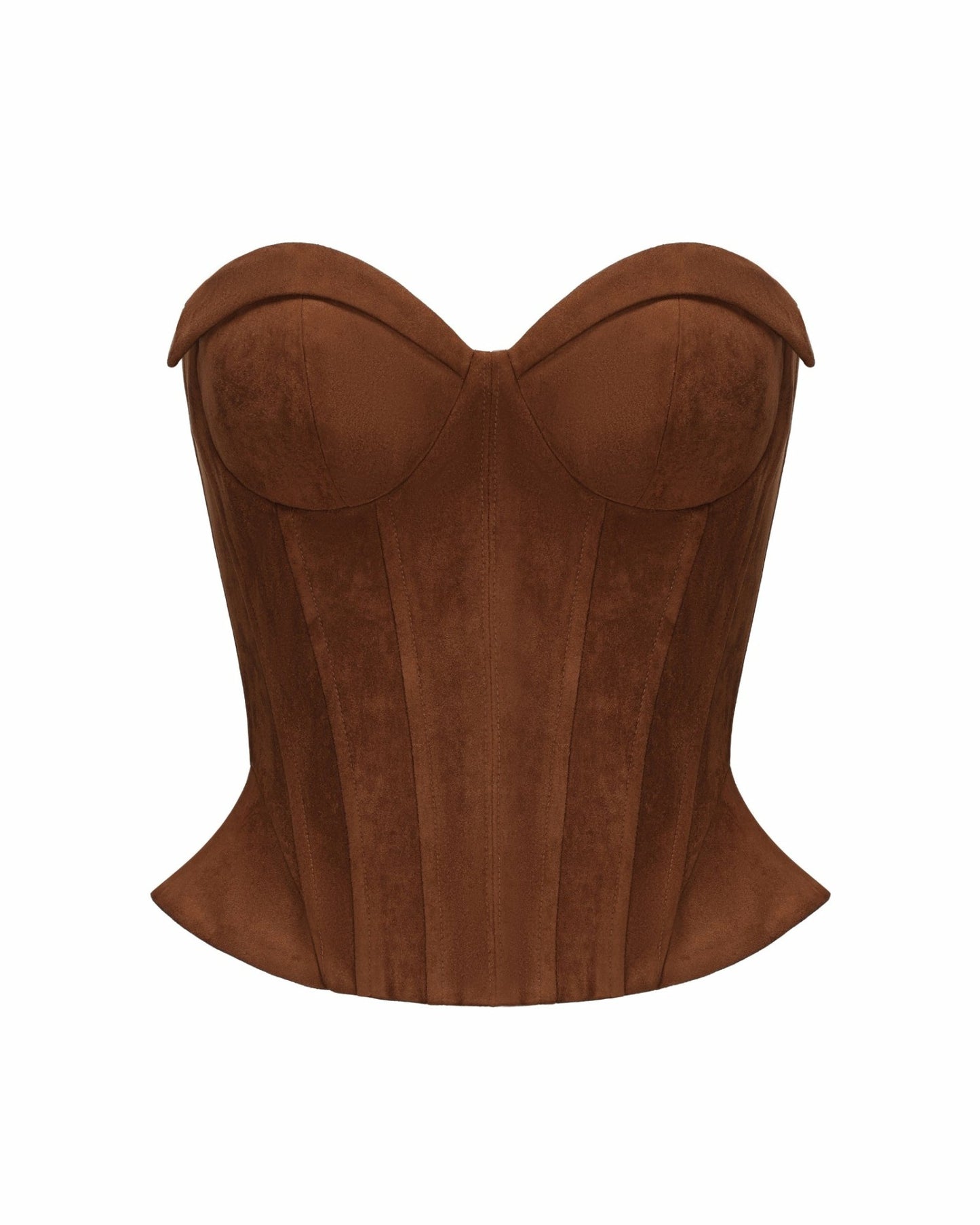 Nana Jacqueline Sienna Suede Top: Brown Corset Top for Date Night Brown